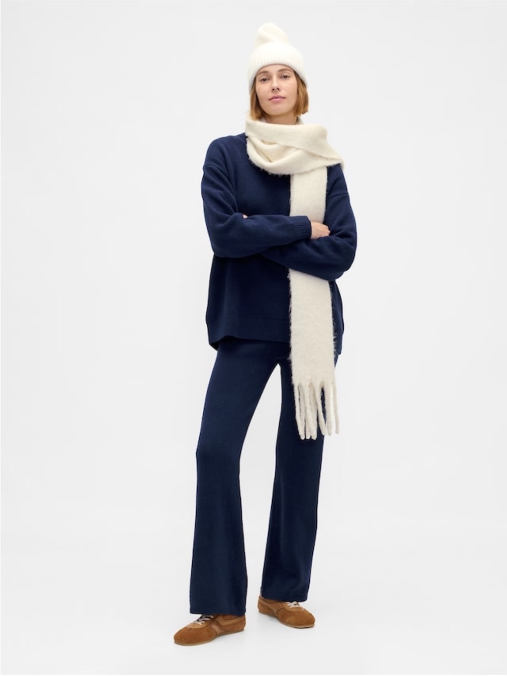 Gap nwt Cash navy soft boot sweater pants XL